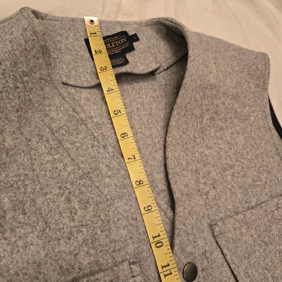Pendleton Wool Vest Light Gray Size L Front Snap Closure Multiple Pockets - Picture 12 of 14